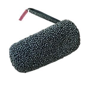 Y2K Small Metallic Pewter Pebble Beaded Wristlet